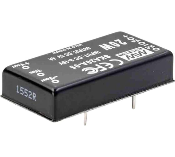 DC/DC преобразователь на печатную плату MEAN WELL SKA20A-05 в корпусе 2x1, изолированный, с дистанционным управлением и встроенным фильтром 20 Вт 5 В 1269607