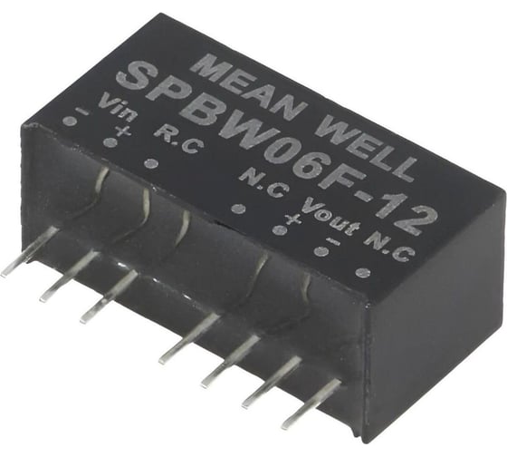 DC/DC-преобразователь на печатную плату MEAN WELL SPBW06F-12 в корпусе SIP-8, изолированный, с дистанционным Вкл-Выкл 6 Вт 12 В 3491779