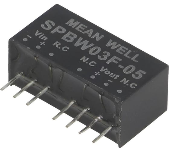 DC/DC-преобразователь на печатную плату MEAN WELL SPBW03F-05 в корпусе SIP-8, изолированный, с дистанционным Вкл-Выкл 3 Вт 5 В 3411612