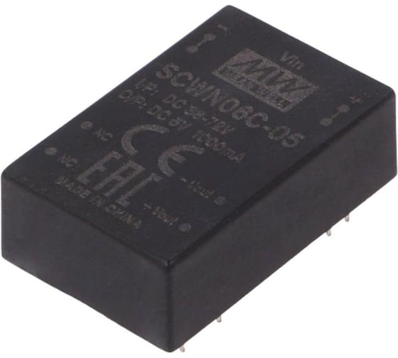 DC/DC-преобразователь на печатную плату MEAN WELL SCWN06C-05 в корпусе DIP-24, изолированный, с комплексом защит 6 Вт 5 В 3486680