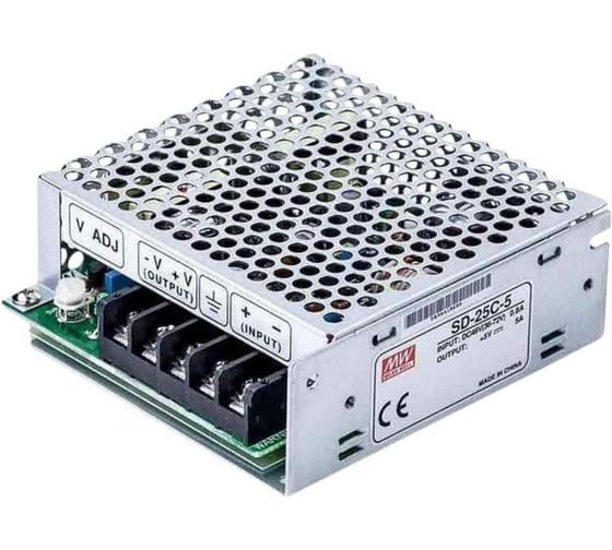 Блок питания DC/DC MEAN WELL SD-25C-5 в кожухе на шасси 25 Вт 5 В 63474