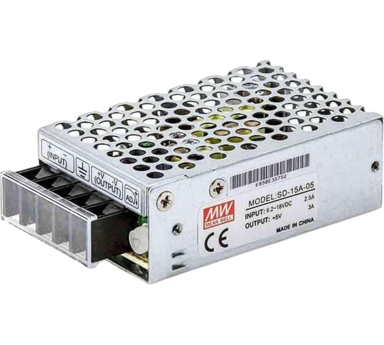 Блок питания DC/DC MEAN WELL SD-15A-5 в кожухе на шасси 15 Вт 5 В 284328