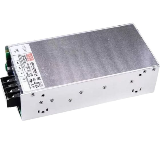 Блок питания на шасси MEAN WELL HRP-600N3-24 648Вт 24В 27А в кожухе со встроенным вентилятором, ККМ, LED-индикатором DC OK и функцией дистанционного управления 5031876