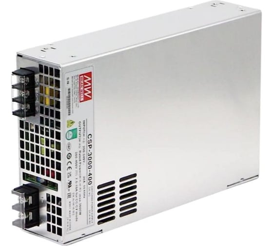 Программируемый блок питания MEAN WELL CSP-3000-400 3 кВт 400 В 7,5 А с регулируемым напряжением или током, параллельным соединением, удаленным включением-выключением и 3479007