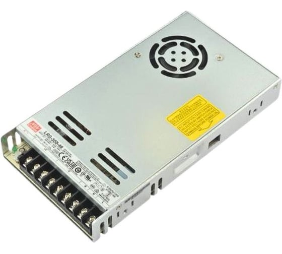 Блок питания на шасси MEAN WELL LRS-350-48 350 Вт 48 В 7.3 А импульсный в кожухе с вентилятором, виброустойчивость, LED-индикатор питания, 1U, без ККМ, переключатель 11 1871277