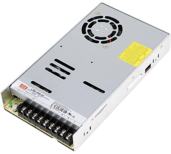 Блок питания импульсный MEAN WELL LRS-450-24 450Вт 24В 18.8А, переключаемый диапазон, активное охлаждение, металлический сетчатый корпус, компактный 5031887