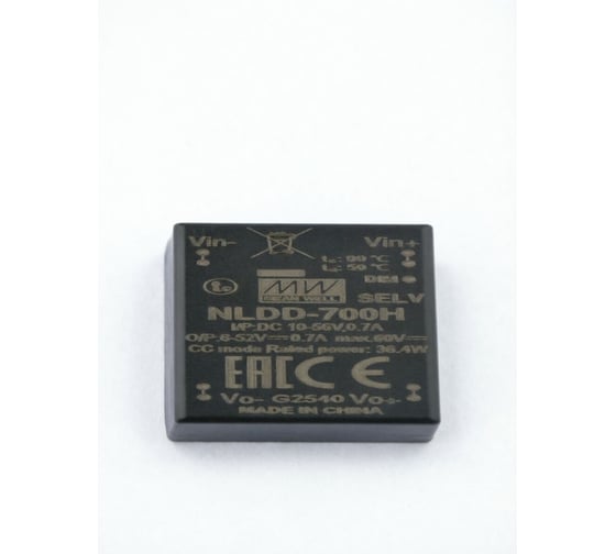 Понижающий DC/DC LED-драйвер на печатную плату MEAN WELL NLDD-700H с диммингом ШИМ, стабилизацией тока 36.4 Вт 52 В 0.7 А 5298543