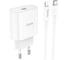Блок питания (сетевой адаптер) Hoco C94A Metro 1xUSB-C с кабелем Type-C-Lightning, 3.0A, 20W, белый 109591 1