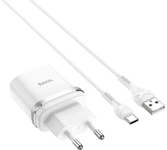 Блок питания (сетевой адаптер) Hoco С12Q Smart QC3.0, кабель Type-C-USB, 5V, 3.0A, белый 092144