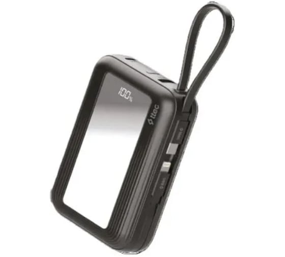 Внешний аккумулятор TTEC ReCharger Mini LCD 20.000mAh PD Powerbank 20W со встроенным кабелем USB-C & Lightning. Цвет: черный 2BB251S