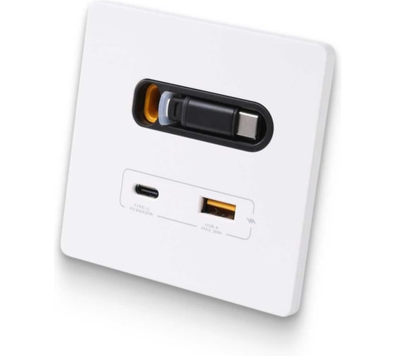 Зарядное устройство DORI кабель Type-C + USB-A + Type-C, белый 53310