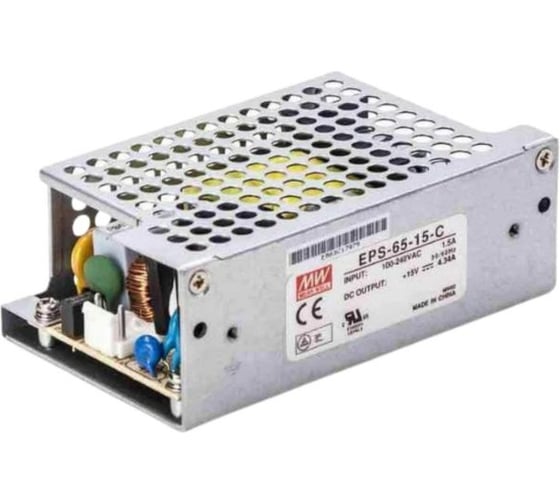 Высокоэффективный блок питания в кожухе MEAN WELL EPS-65-15-C AC/DC 65 Вт 15 В 1040183