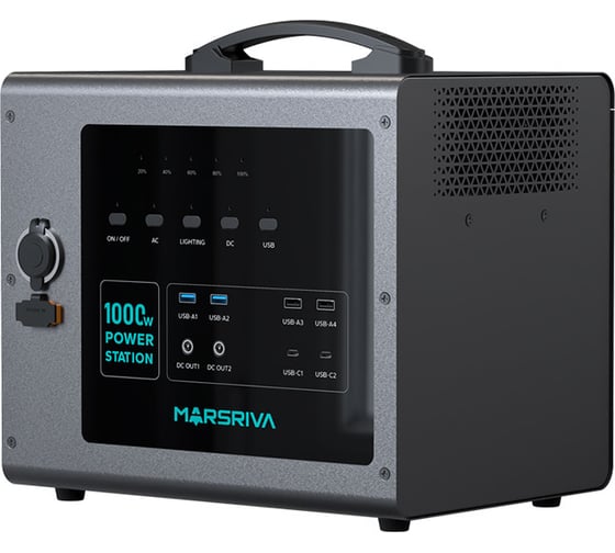 Портативная электростанция Marsriva 1000Вт, 1228Вт*ч, LifePO4 MR-MP10