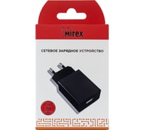 Сетевое зарядное устройство Mirex U16, 1хUSB-А, 2.4А, черный, в коробке 13701-U16EBK