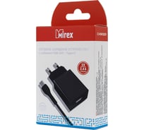 Сетевое зарядное устройство Mirex U16t 1хUSB-А, 2.4А + кабель AM-Type-C, 1 м, черный, в коробке 13701-U16TBK