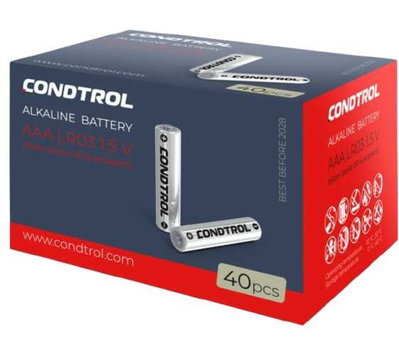 Щелочная батарея Condtrol AAA LR03 40 штук 7-1-046
