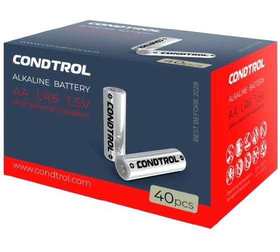 Щелочная батарея Condtrol AA LR6 40 штук 7-1-045
