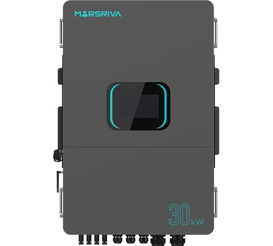 Трехфазный гибридный солнечный инвертор Marsriva 30 кВт, 200-900 В, MPPT 48000 Вт/900 В/3x55 А, до 4 устройств параллельно, 2 независимых входа, 2 выхода, RS485/USB/Dry-contact/Wi-Fi Module, IP65 MR-SPH30K-HP3-TL65E