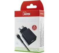 Сетевое зарядное устройство Mirex U16i, 1хUSB-А, 2.4А + кабель AM-8pin 1 м, черный, в коробке 13701-U16iBK