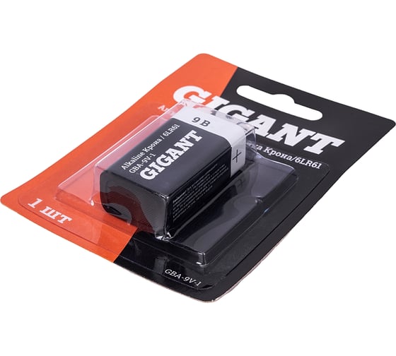 Батарейка Gigant Alkaline Крона/6LR61 блистер 1 шт. GBA-9V-1