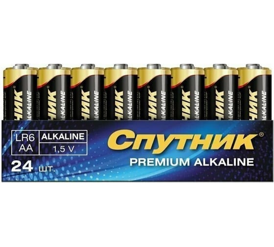 Элемент питания Спутник комплект 24 шт. PREM ALKALINE LR6/4S/24 1