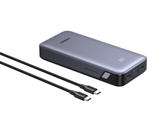 Внешний аккумулятор UGREEN PB532 20000mAh Two-way Fast Charging 2*USB-C&USB-A 30W Power Bank. Цвет: серый космос 55989B