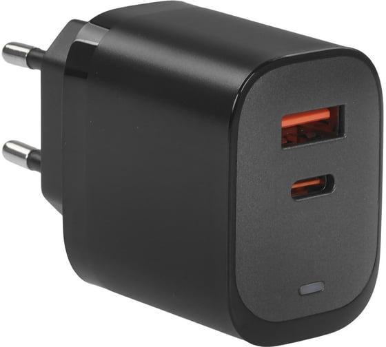 Сетевое зарядное устройство PERO TC29 ULTIMATE GAN USB-A + USB-C, 45W серый ТС29GR