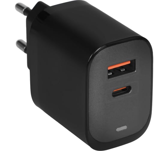 Сетевое зарядное устройство PERO TC26 ULTIMATE GAN USB-A + USB-C, 30W серый ТС26GR