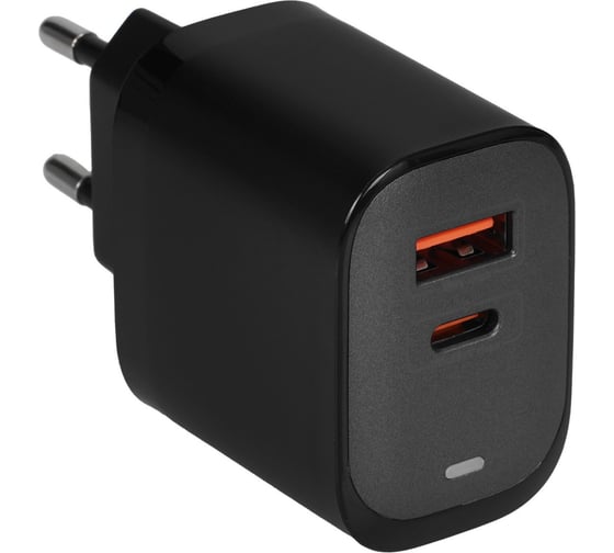 Сетевое зарядное устройство PERO TC27 ULTIMATE GAN USB-A + USB-C, 35W серый ТС27GR