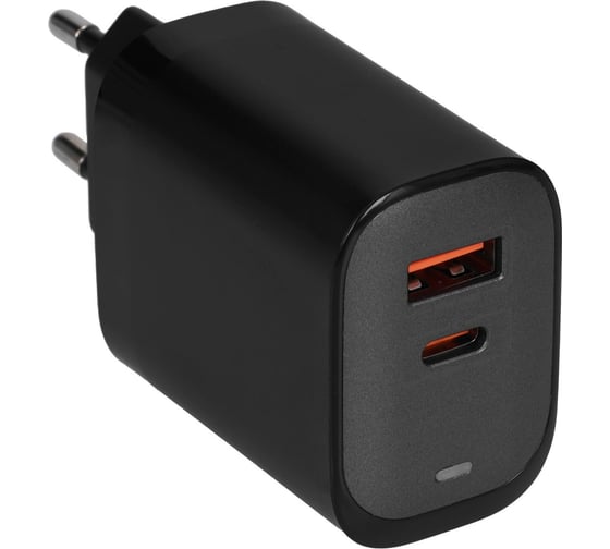 Сетевое зарядное устройство PERO TC28 ULTIMATE GAN USB-A + USB-C, 40W серый ТС28GR
