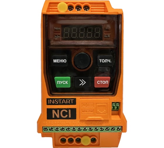 Преобразователь частоты для синхронных электродвигателей INSTART NCI-G0.4-2B +NCI-SM вход 1 фаза 253В, выход 3 фазы 253В. 00007400
