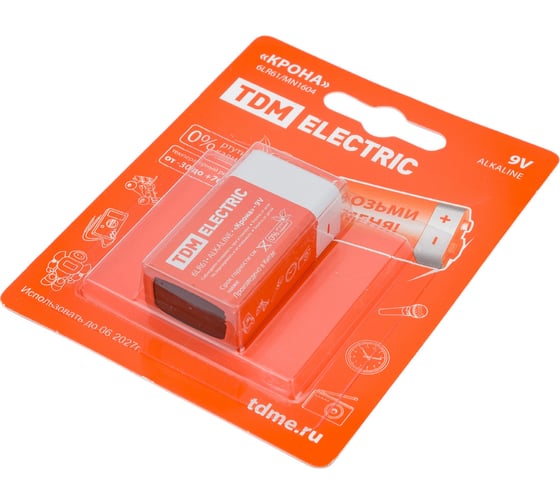 Элемент питания TDM 6LR61 Крона 9V BP-1 SQ1702-0013