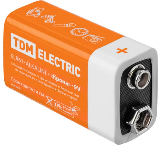 Элемент питания TDM ELECTRIC 6LR61 Крона 9V BP-1 SQ1702-0013