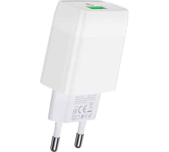 Зарядное устройство Hoco C72A Glorious один порт USB, 5V, 2.1A, белый 757126