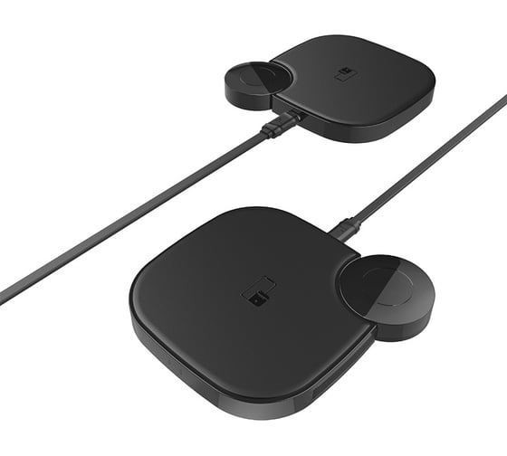 Беспроводная зарядка Hoco S5 Rich power 2-in-1 wireless charger, черный 757089