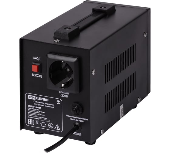 Стабилизатор напряжения TDM ELECTRIC БСР1-0,5 кВА, электронный, переносной SQ1201-0031