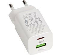 Зарядное устройство Hoco два порта 1*USB-A, 1*Type-C, кабель Type-C - Type-C, белый 823268
