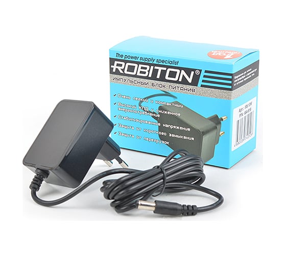 Адаптер/блок питания IR5-10W 5,5x2,5/12 (+) Robiton 15695
