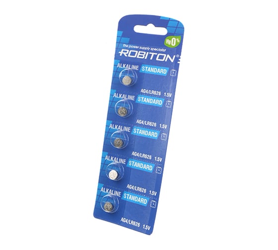 Элемент питания Robiton STANDARD R-AG4-0-BL5 (0 Hg) AG4 LR626 377 LR66 BL5 16951