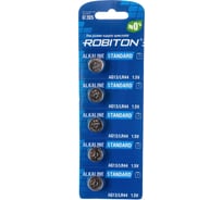 Элемент питания Robiton STANDARD R-AG13-0-BL5 (0 Hg) AG13 LR44 357 A76 МЦ-1154 BL5 16948