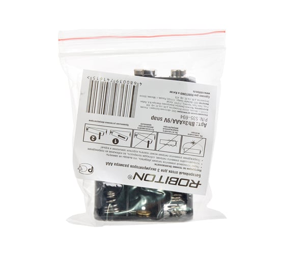 Отсек для элементов питания Robiton Bh3xAAA/9V snap для "Кроны" PK1 16497