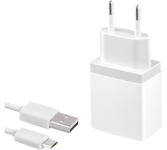 Универсальное сетевое зарядное устройство AKAI CH-6A05 2 USB 2.1A + кабель micro USB белый CH-6A05W