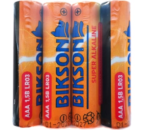 Алкалиновые батарейки Bikson тип ААA, 1,5V, 4шт, Бат477
