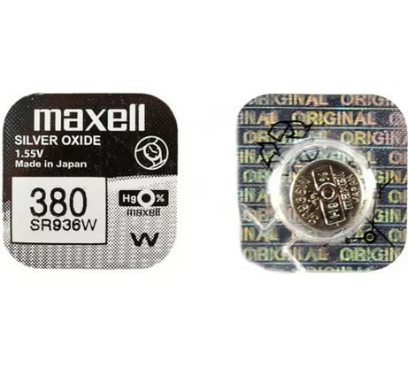 Серебряно-цинковая батарейка Maxell SR-936W 380 1PC 0% Hg 18289700
