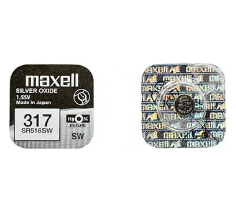 Серебряно-цинковая батарейка Maxell SR-516SW 317 1PC 0% Hg 18293100