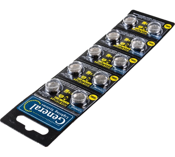 Батарейка General Lighting Systems GBAT-LR54 (AG10) кнопочная щелочная 800585