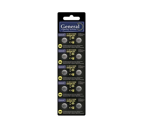 Батарейка General Lighting Systems GBAT-LR41 (AG3) кнопочная щелочная 800580