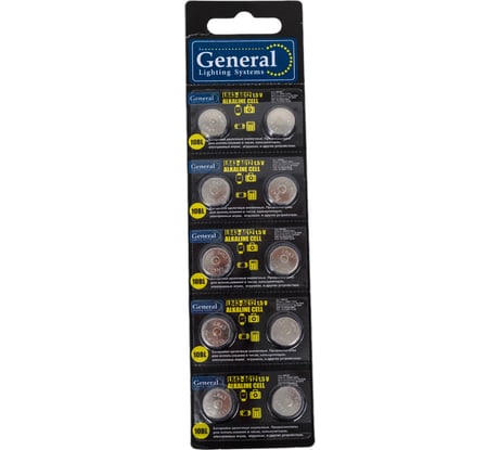 Батарейка General Lighting Systems GBAT-LR43 (AG12) кнопочная щелочная 800581