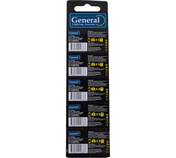 Батарейка General Lighting Systems GBAT-LR43 (AG12) кнопочная щелочная 800581
