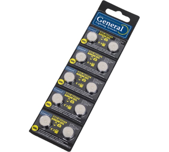 Батарейка General Lighting Systems GBAT-LR43 (AG12) кнопочная щелочная 800581
